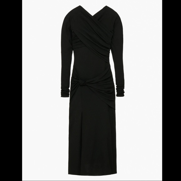 LIMITED EDITION BLACK V-NECK LONG SLEEVE DRESS - Picture 2 of 11